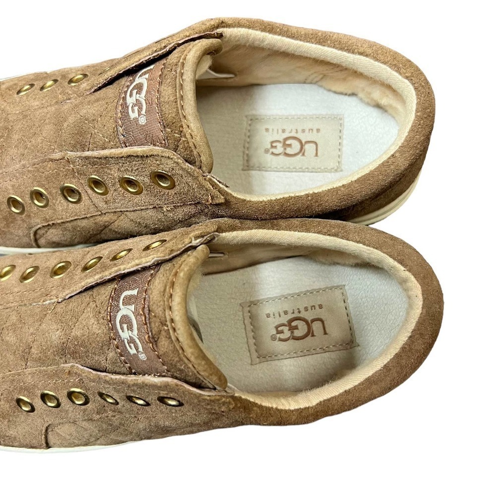 UGG Jemma Quilted Brown Suede Sneaker #1010650 Size 5.5 - Picture 6 of 8